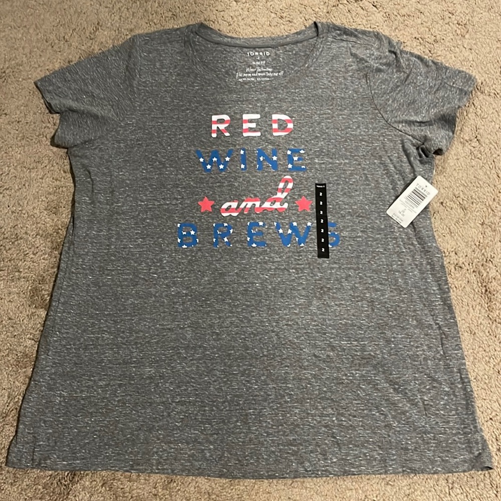 Red, Wine and Brews TORRID shirt